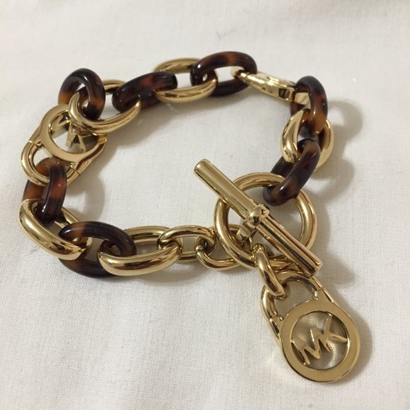 MICHAEL KORS MK TORTOISE SHELL LINK BRACELET - Picture 3 of 4